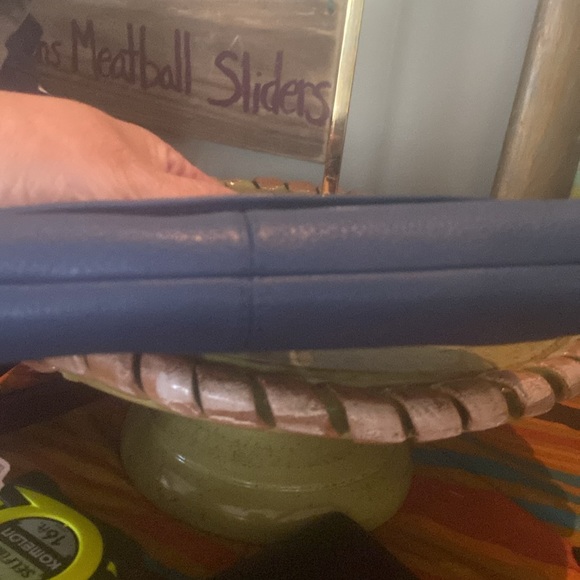 NWTO Coach Park Denim Blue Leather Large Flap Wristlet - Picture 9 of 12